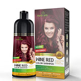 Herbishh Hair Color Shampoo for Gray Hair – Magic Hair Dye Shampoo – Colors Hair in Minutes–Long Lasting–500 Ml–3-In-1 Hair Color–Ammonia-Free | Herbishh (Wine Red)