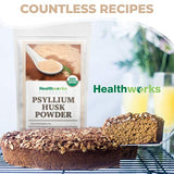 Healthworks Psyllium Husk Powder (16 Ounces / 1 Pound) | Raw | Certified Organic | Finely Ground Powder from India | Keto, Vegan & Non-GMO | Fiber Support