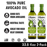 Chosen Foods 100% Pure Avocado Oil, Keto and Paleo Diet Friendly, Kosher Oil for Baking, High-Heat Cooking, Frying, Homemade Sauces, Dressings and Marinades (1 liter, 2 Pack)