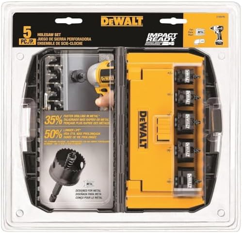 DEWALT 5 PC Impact Hole Saw Set