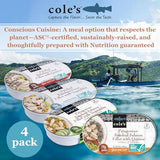 COLE’S Open & Eat Meals Variety Pack | 5.6 oz Hand-Packed Smoked Salmon & Trout with Quinoa & Vegetables | Ready to Eat Meals | High Protein, 4 Cans