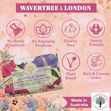 Wavertree & London Sweet Pea & Jasmine Scented Natural Soap (2 Bars), 7oz Moisturizing French Triple Milled Soap Bars enriched with shea butter - Pure Plant Oil Bath & Body Soap for All Skin Types