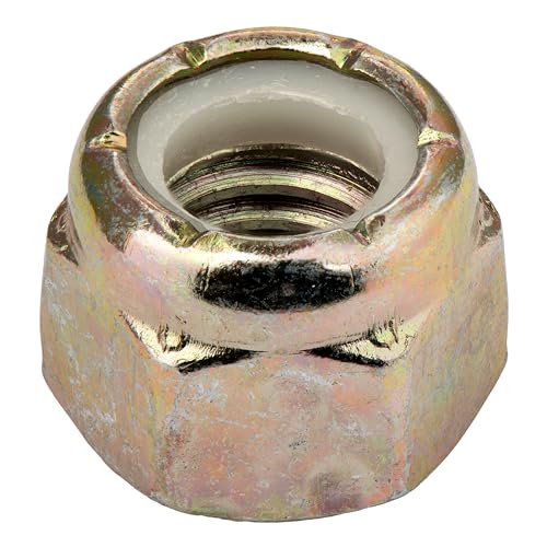 3/4"-10 (10 Pack) Grade 8 Hex Nylon Insert Lock Nut, Coarse Thread, Yellow Zinc by Makers Bolt