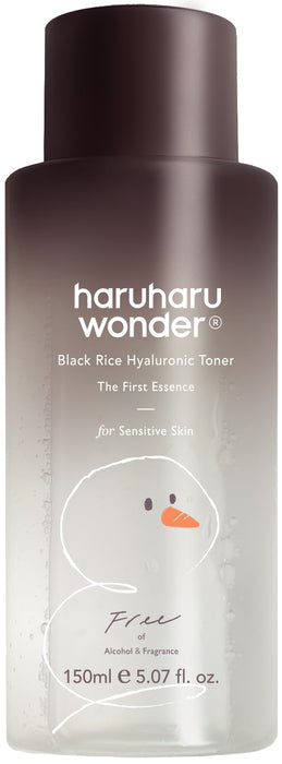 haruharu Wonder Black Rice Hyaluronic Toner for Sensitive Skin, Alcohol-Fragrance Free, Soothing, Hydrating, Holiday Stocking Stuffers, Glass Skin, Korean Skin Care, 5.07 fl.oz (Christmas Edition)
