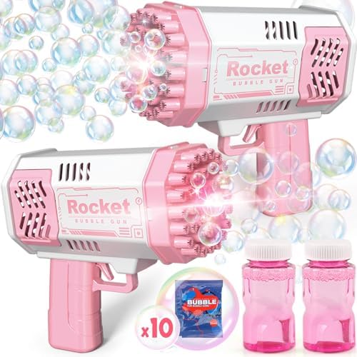 2 Pack Bubble Gun, Bubble Machine for Toddlers, Toys for Kids 3 4 5 6 7 8 Years Old, Bubbles Maker Blower, Toy for Boys Girls Outdoor Indoor Birthday Wedding Party, Gifts for Ages 4-8