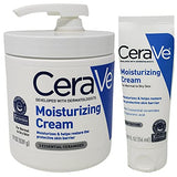 CeraVe Moisturizing Cream Bundle Pack - Contains 19 oz Tub with Pump and 1.89 Ounce Travel Size - Fragrance Free