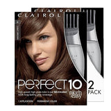 Clairol Nice'n Easy Perfect 10 Permanent Hair Dye, 6 Light Brown Hair Color, Pack of 2