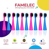 FAMELEC 10Pcs for Burst Kids Replacement Heads, Perfect Fit for Burst Toothbrush Heads Kids, Ultra Soft Bristles for Deep Clean, Perfect for Burst Kids Toothbrush Heads (Pink and Blue)