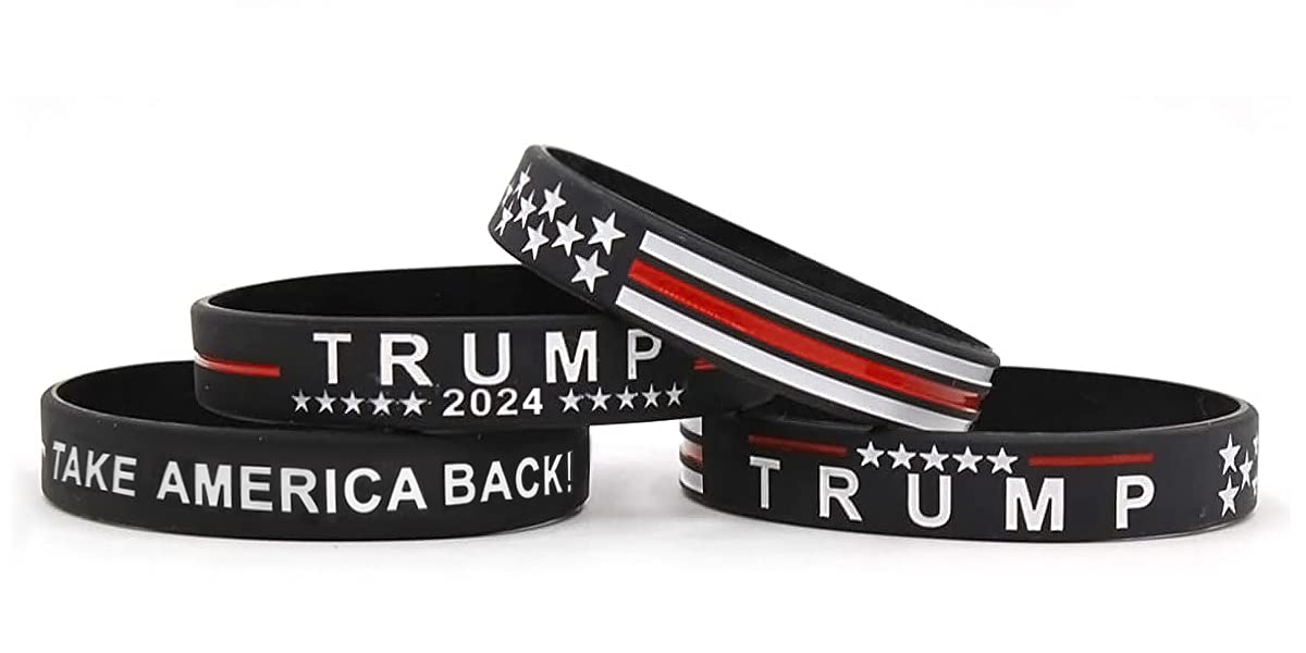 Yangmics Direct Trump NEEDS SUPPORT - 4 Trump Take America Back for President 2024 Silicone Bracelets - Inspirational Motivational Wristbands - Adults Unisex Gifts for Men Women