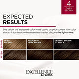 L'Oreal Paris Excellence Creme Permanent Hair Color, 4 Dark Brown, 100 percent Gray Coverage Hair Dye, Pack of 2