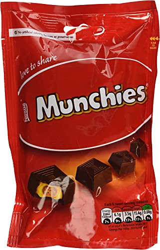 Original Nestle Munchies Pouch Imported From The UK England Milk Chocolate With A Soft Caramel Biscuit Center British Candy Chocolate MUNCHIES (NESTLE) Nestle Munchies Pouch