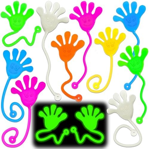29PCS Glow in Dark Sticky Hands Bulk Party Favors for Kids Stretchy Sticky Fidget Toy Valentines Day Gifts Goodie Bag Stuffers Pinata Fillers Treasure Box Toys Classroom Prizes Birthday Supplies