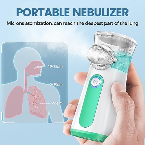 Nebulizer - Nebulizer Machine for Adults and Kids, Portable and Handheld Mesh Nebulizer for Breathing Problems with 3 Masks, Ultrasonic Mesh Nebulizer