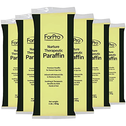 ForPro Professional Collection Nurture Paraffin Wax Refill, Coco Mango, Six 1-Pound Paraffin Blocks, Non-Greasy, Moisturizing for Soft & Healthy Skin, Coconut Mango, 6 Lbs