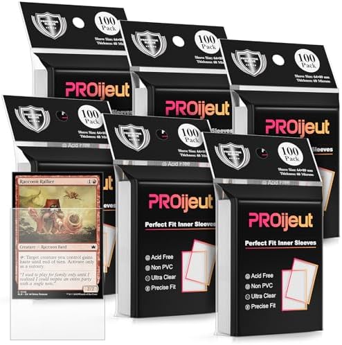600 Pack Card Sleeves Clear, Perfect Fit Inner Sleeves Ideal for Double-sleeving, Trading Card Sleeve Compatible with MTG, PKM, TCG and Gaming Cards (60 Microns)