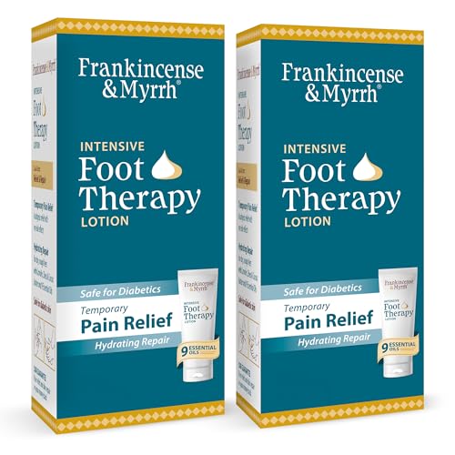 Frankincense and Myrrh Foot Pain Relief Cream - Intensive Foot Therapy Lotion - Diabetic Nerve Pain Relief Neuropathy Cream | Restless Leg Syndrome | Frankincense Essential Oil, 3 Ounce (2-Pack)