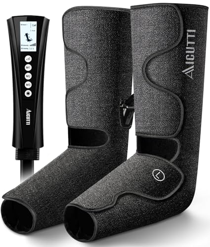 AICUTTI Foot and Leg Massager, Gifts for Women, Men, Mom, Dad, Christmas, Fathers Mothers Day, Air Compression Massager with Heat for Thighs, Calves, Knee, Feet, Edema, Swelling and Varicose Veins