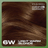 Clairol Natural Instincts Demi-Permanent Hair Dye, 6W Light Warm Brown Hair Color, Pack of 3