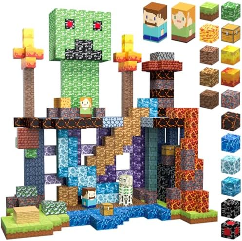 160 PCS Magnetic Blocks Building Toys, Build 3D Magnetic Building Blocks Set for Kids Ages 3+, Magnetic Blocks STEM Sensory Educational Christmas Birthday Gifts Construction Toys
