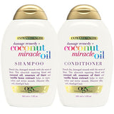 OGX Extra Strength Damage Remedy + Coconut Miracle Oil Shampoo & Conditioner Set, 13 Fl. Oz. (Pack of 2)