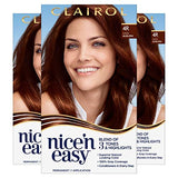 Clairol Nice'n Easy Permanent Hair Dye, 4R Dark Auburn Hair Color, Pack of 3