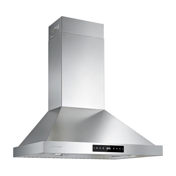 VENFAN 1200 CFM Wall Mount 30 Inch Range Hood – Stainless Steel Kitchen Vent Hood with Gesture Control, 8-Speed Fan, Delay Shut-Off Timer, Ducted/Ductless Convertible, Charcoal Filter Included