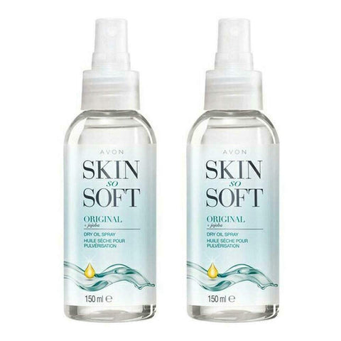 2 X Avon Skin So Soft Dry Oil Body Spray with Insect Repellent Properties