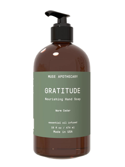Muse Apothecary Hand Ritual - Botanical Collection - Aromatic and Nourishing Hand Soap, Infused with Natural Aromatherapy Essential Oils - 16 oz, Warm Cedar