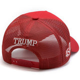 Donald Trump 2024 45-47 MAGA Hat Make America Great Again Slogan with USA Flag Adjustable Baseball Cap Mesh-Back Cap (US, Alpha, One Size, 2Pcs Red 45-47 MAGA Hat)