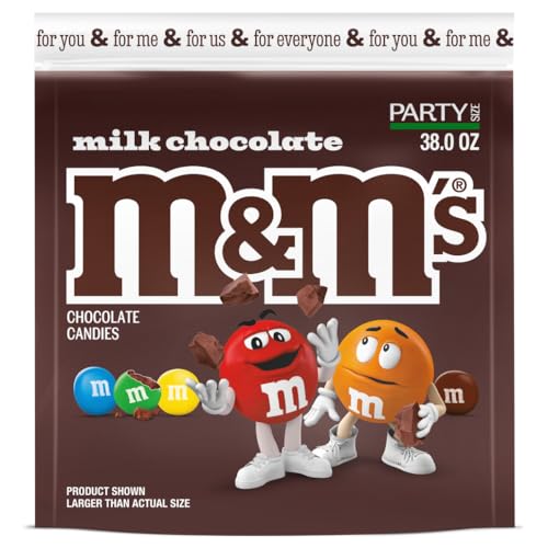 M&M'S Milk Chocolate Candy, Party Size, 38 oz Bag