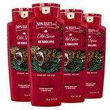 Old Spice Body Wash for Men, Bearglove, Long Lasting Lather, 24 fl oz (Pack of 4)