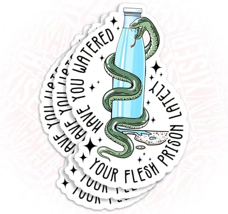 (3Pcs) Have You Watered Your Flesh Prison Lately Snake Sticker, 3" Drink Your Water, Hydrate Sticker Mental Health Waterproof Die-Cut Vinyl Laptop Sticker, Water Bottle Sticker Gifts 3 Inches