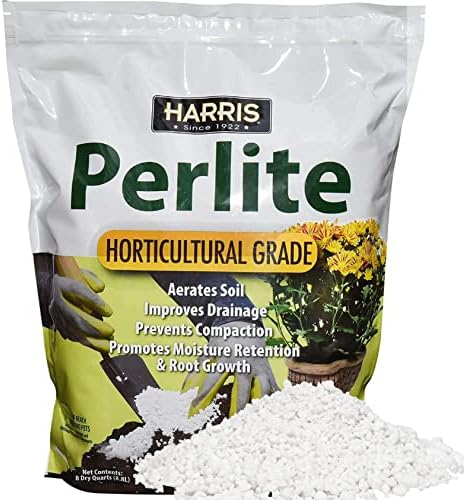 Harris Premium Horticultural Perlite for Plants and Gardening, 8qt to Promote Root Growth and Soil Health White