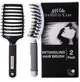 Boar Bristle Hair Brush set – Curved and Vented for Wet and Dry Detangling Hair Brush for Women Long, Thick, Thin, Curly & Tangled Hair Vent Brush - Stocking Stuffers Gift kit