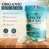 Celtic Sea Salt 500g | 100% Organic Unfiltered | 82+ Natural Minerals | Hand Harvested in Guerande, France | Coarse Grey | 1 Pack 500g