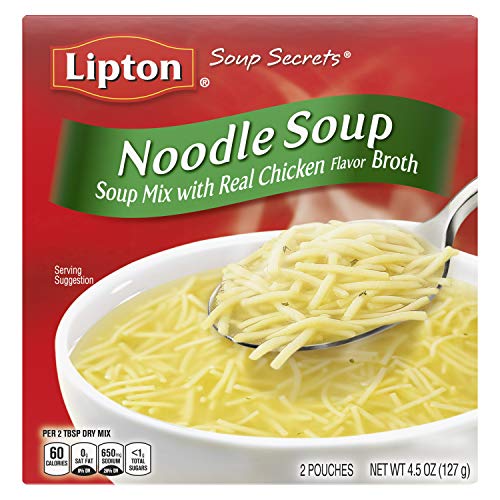 SOUP SECRETS Lipton Instant Soup Mix For a Warm Bowl of Soup Noodle Soup Made With Real Chicken Broth Flavor 4.5 oz, Pack of 12