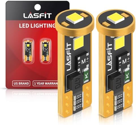 LASFIT 194 LED Bulb for License Plate Bulb White Bright,T10 168 LED Bulbs Canbus Error Free, 400LM 6000K 192 2825 W5W Bulb for Dome Map Trunk Cargo Lights (2-Pack)