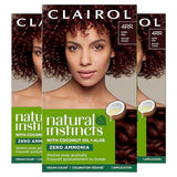 Clairol Natural Instincts Demi-Permanent Hair Dye, 4RR Dark Red Hair Color, Pack of 3