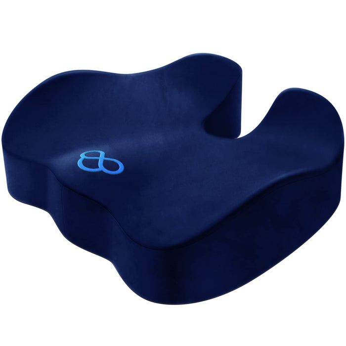 BlissTrends Seat Cushion,5.2in Thick Memory Foam Cushions for Office Chair, Car Seat, Airplane, Relieving Pressure Tailbone Sciatica Back Pain for Long Sitting Office Workers, Car Drivers Blue