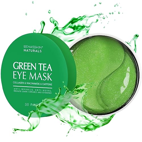 Under Eye Patches for Dark Circles: 30 Pairs Green Tea Eye Gels Pads - Reduce Eye Bags, Wrinkles & Puffy - Skin Treatment Mask Retinol Collagen - Anti Aging & Face Moisturizer For Women (Green Tea)