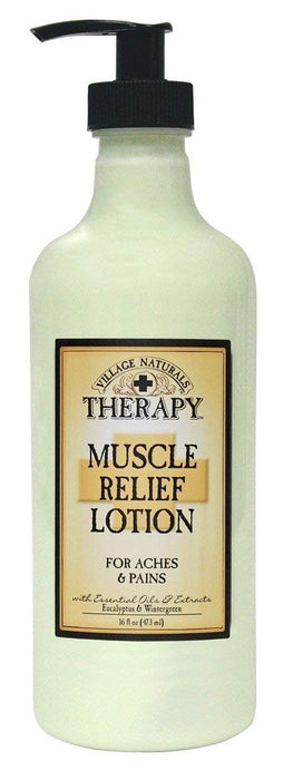 Village Naturals Aches & Pains Muscle Relief Lotion 16 Ounce (473ml) (2 Pack)