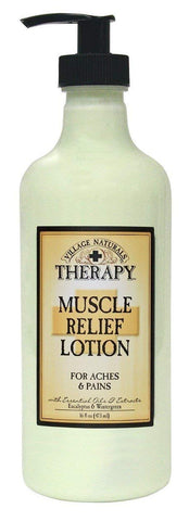 Village Naturals Aches & Pains Muscle Relief Lotion 16 Ounce (473ml) (2 Pack)