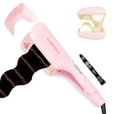 VODANA Professional Triple Flow Ceramic Hair Waver - Easy Beach Waves with Embedded Double Barrel Wave Iron. Experience Instant Heat, Long-Lasting Performance, and Quick Heat (1.25 inch, Pink Vanilla)