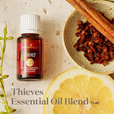 Thieves Essential Oil by Young Living - 15ml - A Powerful Combination of Clove, Lemon, Cinnamon Bark, Eucalyptus Radiata, and Rosemary Essential Oils - A Refreshing Breathing Experience