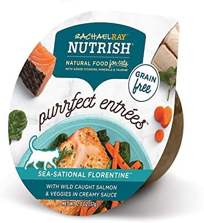 Rachael Ray Nutrish Purrfect Entrees Natural Wet Cat Food, Wild Caught Salmon, 2 Ounce Cup (Pack of 24), Grain Free