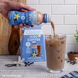 Quest Nutrition Iced Coffee, Vanilla Latte, 1g of Sugar, 10g of Protein, 90 calories, 200mg of caffeine, 12 Count