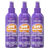 Aussie Hair Insurance Leave-In Conditioner Spray, Frizz Control, Softening with Jojoba & Sea Kelp, Moisturizing Treatment for All Hair Types, Juicy Citrus, 8 Fl Oz Each, Triple Pack