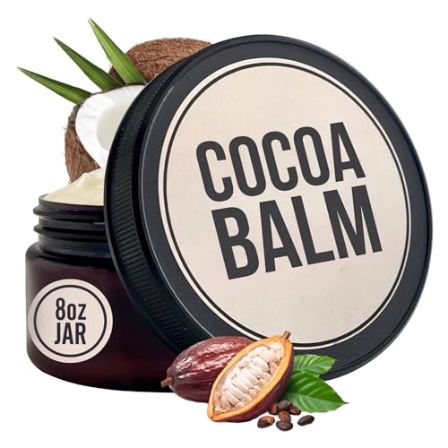 Cocoa, Shea, & Coconut Body Butter | All Natural Moisturizer for Dry Skin | Cocoa Butter for Deep Hydration | Body Balm for Men & Women | 8oz Jar