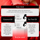 Kojie San Skin Brightening Soap - Original Kojic Acid Soap that Reduces Dark Spots, Hyperpigmentation, & Scars with Coconut & Tea Tree Oil- 135g x 4 Bars