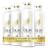 Olay Cleansing & Firming Body Wash with Vitamin B3 and Collagen, 20 fl oz (Pack of 4)